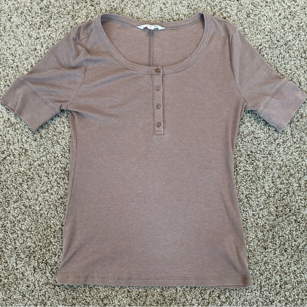 Lucky Brand Pink Fitted Shirt